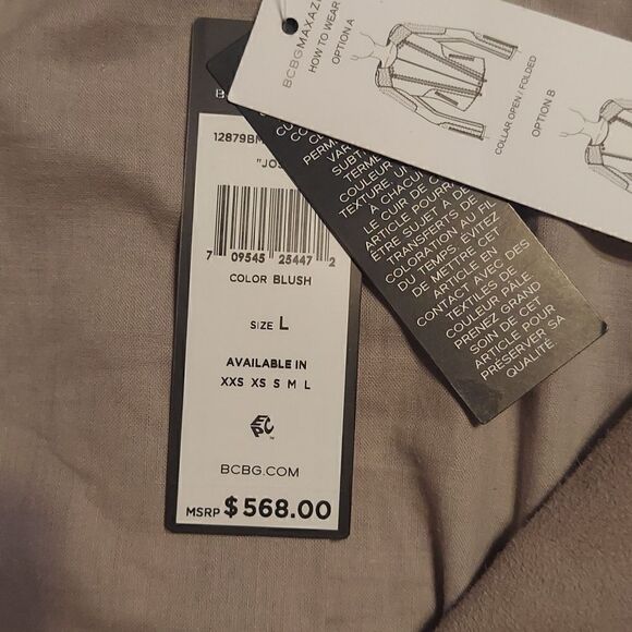 BCBG MAXAZRIA 'Joss' Blush Leather Jacket - Picture 14 of 14